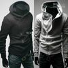 Herenjas Hoofdkleding Hoodies Sweatshirts Mannen Casual Zip Up Hoodie Shirt Zwart Grijs Gratis Verzending