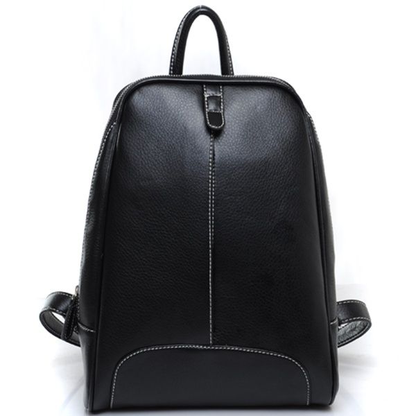 Lady Laptop Backpack Black Leather Women Backpack Fashion Lady Shoulder Bags Simple Bags School ...