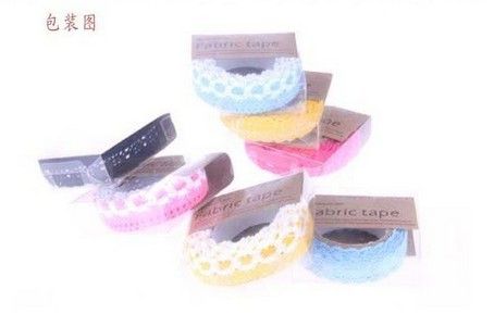 Härlig självhäftande dekoration Cotton Side Side Pete Tape Adhesive Fabric Lace Tape KD1 2016