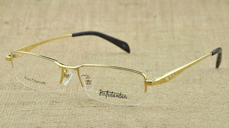 Montatura Occhiali In Titanio Colore Grigio Oro Da Uomo Da Uomo Business  Eye Glasses Mezza Montatura Da Vista China Da 33,08 € | DHgate Italy