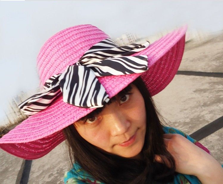 Moda Feminina Aba Larga Floppy Beach Sun Hat Muitas Cores # 2784