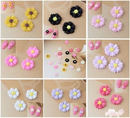 240 stks Mooie charmante 3D-mix kleur hars bloemen van nagel kunst DIY decoratie