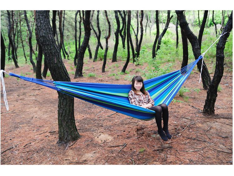 Portable Hammock Bed 200*100cm Thicken Canvas With Bags 2Ropes 900g MAX 150kg Folding Camping