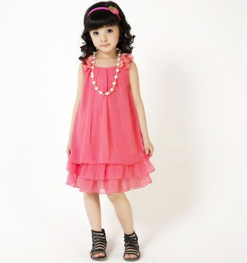 2012 Summer Children Dress High Quality Girls Bow Chiffon Vest Dress ...