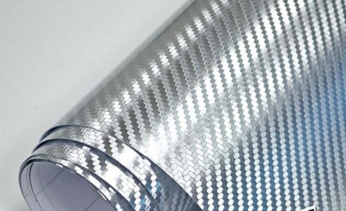 2021 Silver Chrome Carbon Fiber DESIGN Vinyl Wrap Car Sticker Film ...