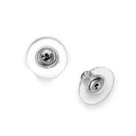 Silver Tone Hypo Allergene Bullet Clutch Earring Backs met Pad 1000PCS (500 Paar / partij) E01307