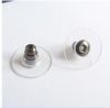 Silver Tone Hypo Allergene Bullet Clutch Earring Backs met Pad 1000PCS (500 Paar / partij) E01307