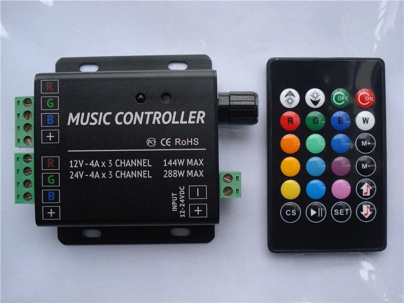 2019 LED Music IR Controller 144W DC 12V 24V 288w 144w Common Anode For
