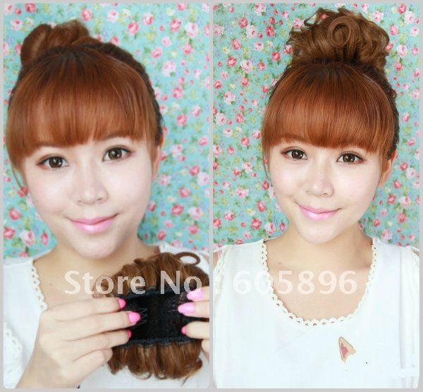 New Arrival Ladies Curl 100 Human Hair Buns Chignon Long Hair