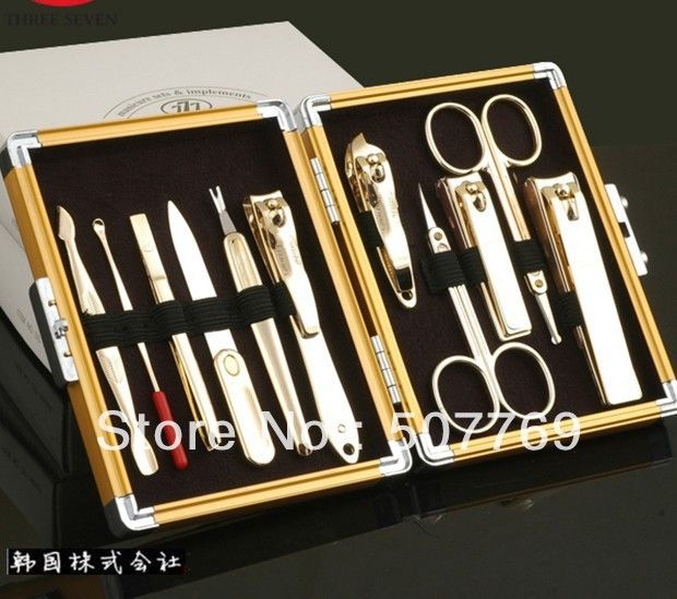 gold silver manicure set Nail clipper set cut nails