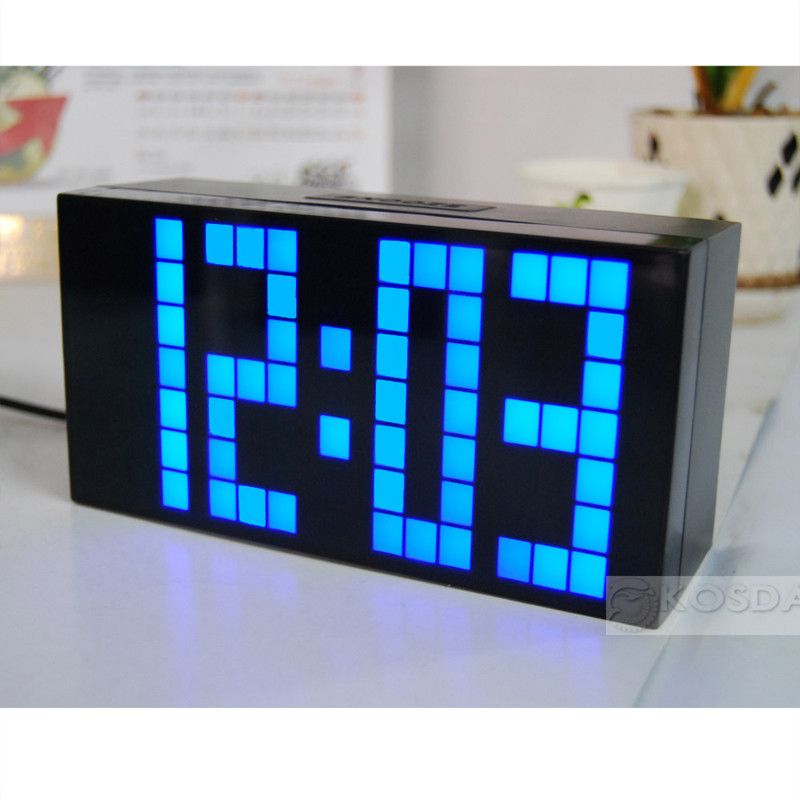 Électrique numérique Horloge murale ajuster la luminosité Grand Affichage DEL Table Horloge