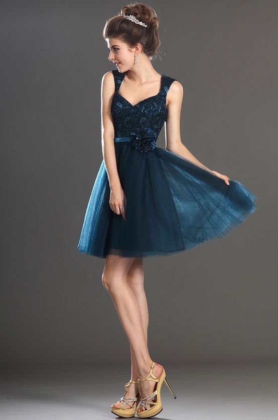 dark teal cocktail dress