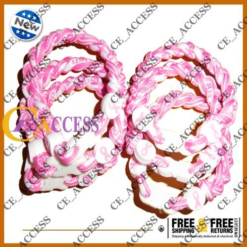 de collecte de fonds 50 Tornado Twist Pink Ribbon Breast Cancer bracelet