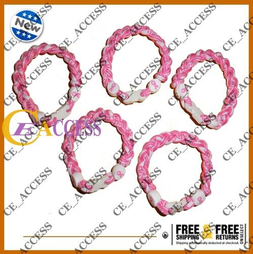 Lote de angariação de fundos 50 Tornado Twist Pink Ribbon Breast Cancer bracelet