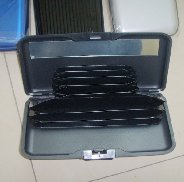 

300 pcs Wholesale aluminum card holder,wallet with mix different styles,solid color normal size and exlarge size