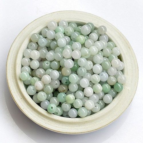 6mm lösa pärlor Little Charms hänge naturligt ren klar burmesisk jade pärla diy smycken för halsbandsbracelets3262214