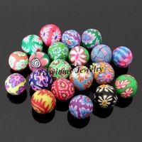 Wholesle 100pcs Mixed Color 20mm Polymer Clay Beads For DIY Free Shipping