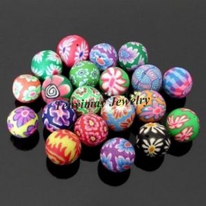 Wholesle 100pcs Mixed Color 20mm Polymer Clay Pärlor för DIY Fri frakt