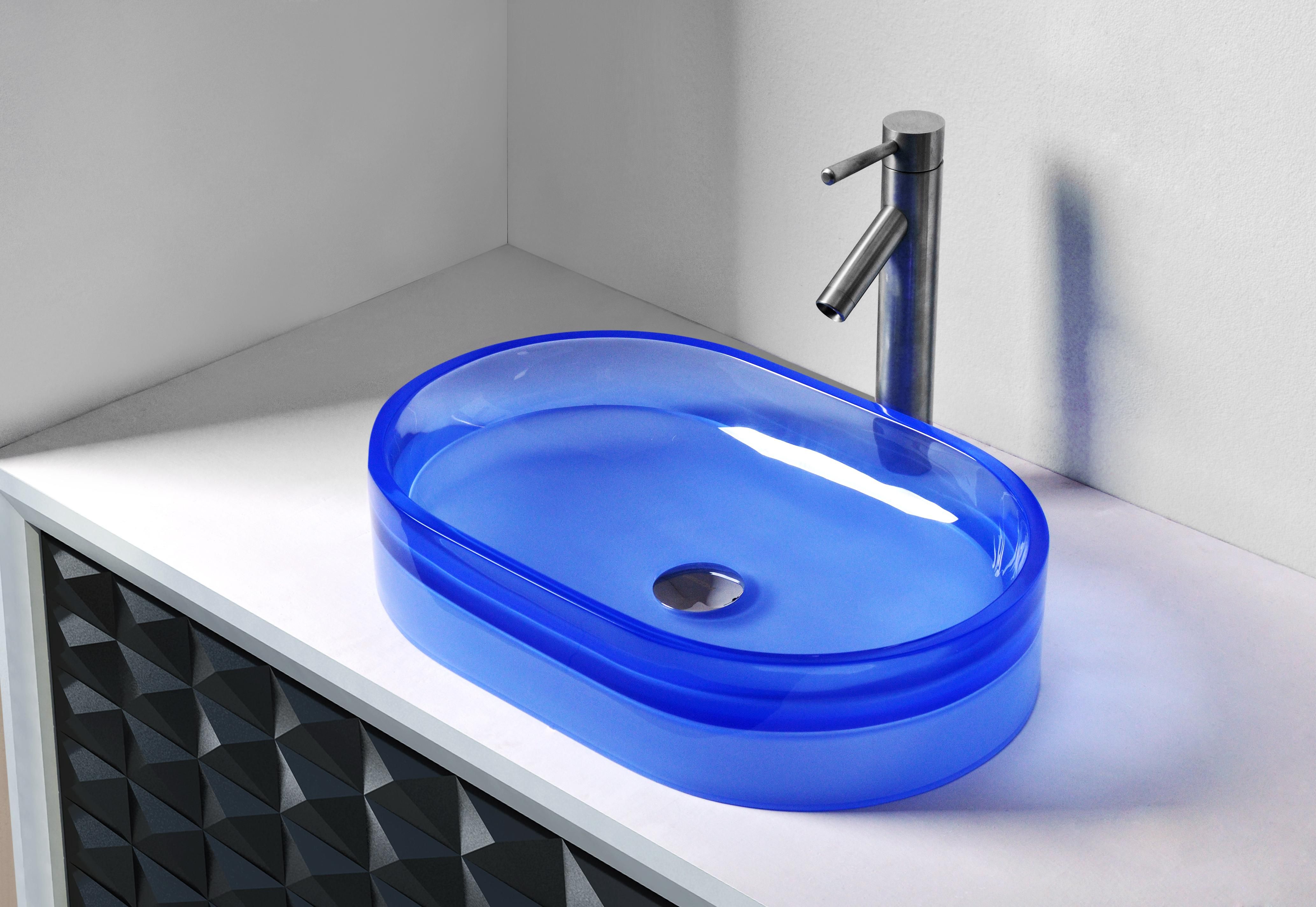Discount CUPC Certificate Bathroom Resin Oval Counter Top Sink