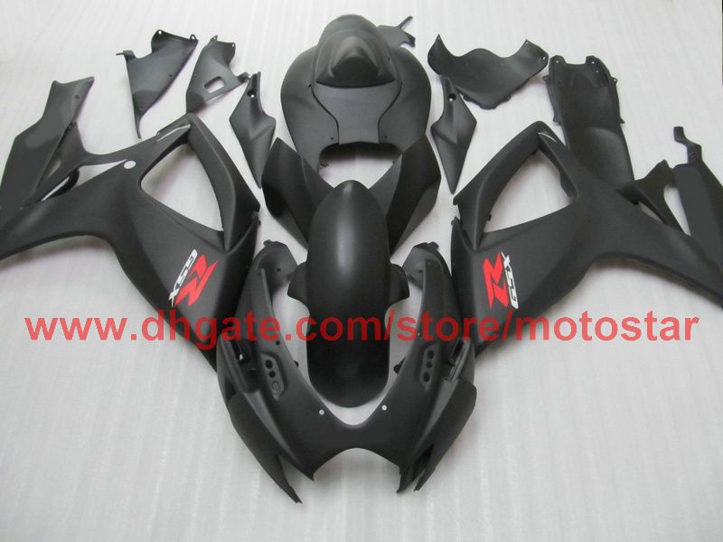 Injektion för Matte Black Suzuki GSXR 600 750 2006 2007 GSX-R600 GSX-R750 06 07 K6 Fullmässan kit