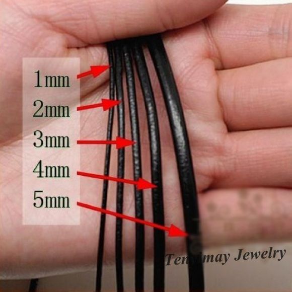 Genuine Leather Necklace Cords 1mm Black Color For DIY 100m