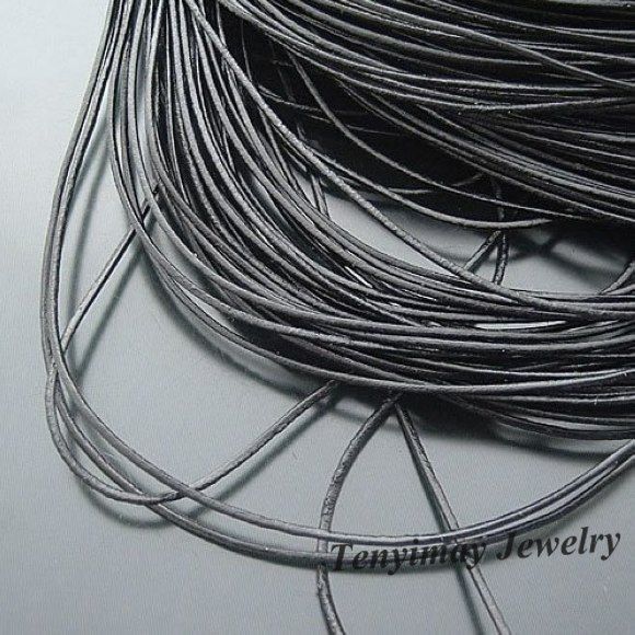 Genuine Leather Necklace Cords 1mm Black Color For DIY 100m