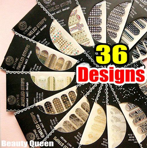 

High Quality! Newest Nail Wrap Wraps Decal Jeweled Strips Shiny Crystal Decals Nail Polish Foils Sticker Patch Tips Appliques Patch 2014 NEW, Variety