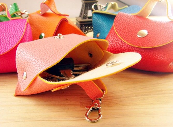 Mini PU deri Çanta Anahtarlık çanta Coin cüzdan Çanta değiştirmek cep tutucu Sıralayıcısı