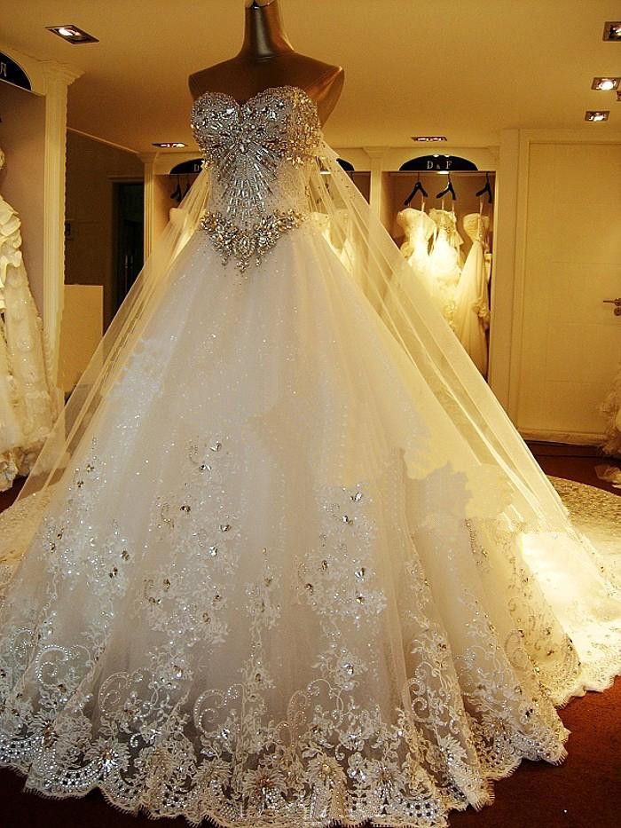 Acquistare 2014 Nuovo Vestito Della Sposa Di Lusso Cristalli Swarovski  Applique Sweetheart Bead Abiti Da Sposa Cattedrale Economico | Consegna  Veloce E Qualità | DHgate Italy