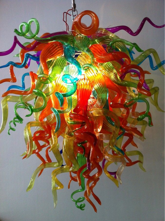 Compre Lámpara De Vidrio Multicolor De Soplado De Mano AC LED