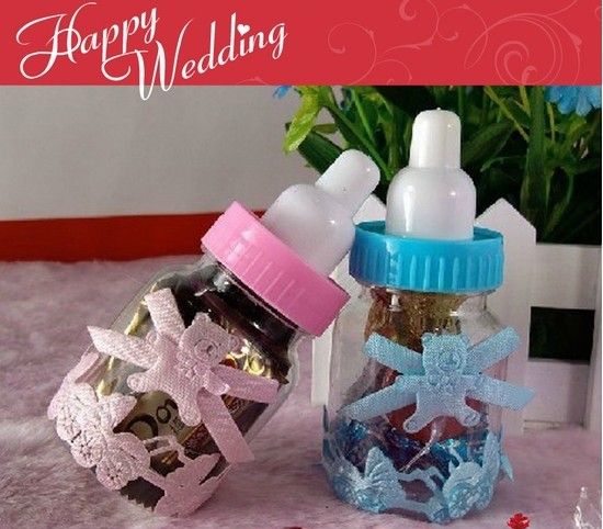 Bröllop Favor Candy Box s Baby Feeding Bottle Baby Shower Chocolate Boxes Xb1