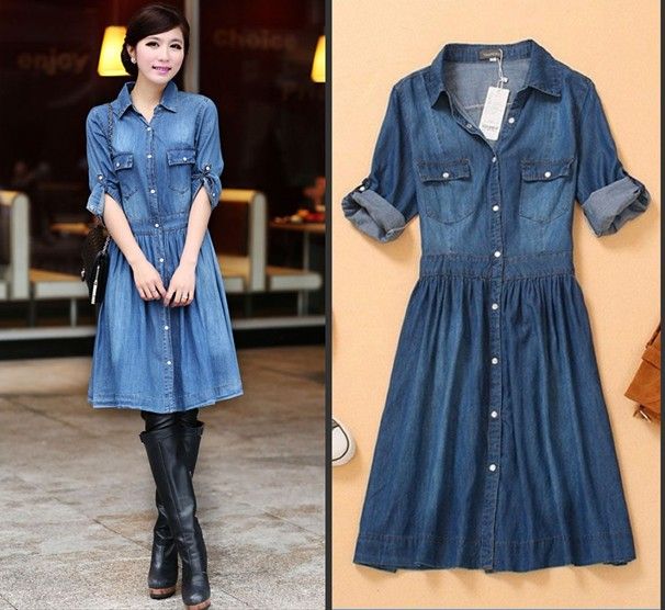 retro denim dress