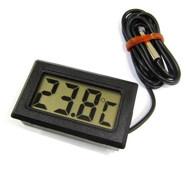 Mini Termometer Liten Digital LCD Combo Sensor Wired Aquarium Thermometer Frys Termometer -50 ~ 110C Controller GT Svart