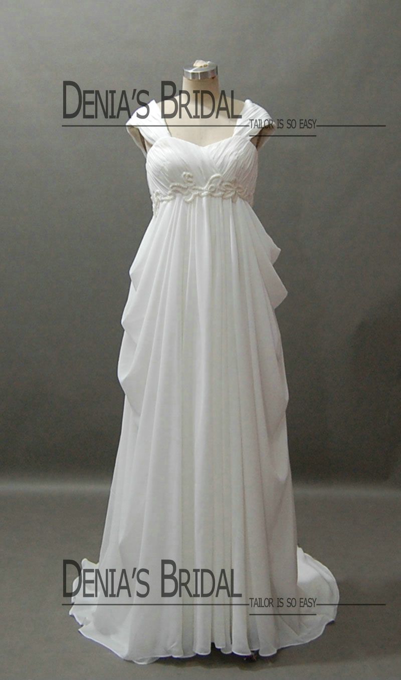 White Empire Waist Wedding Dress