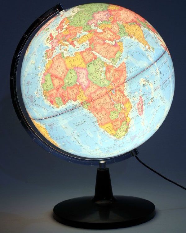 world globe table lamp