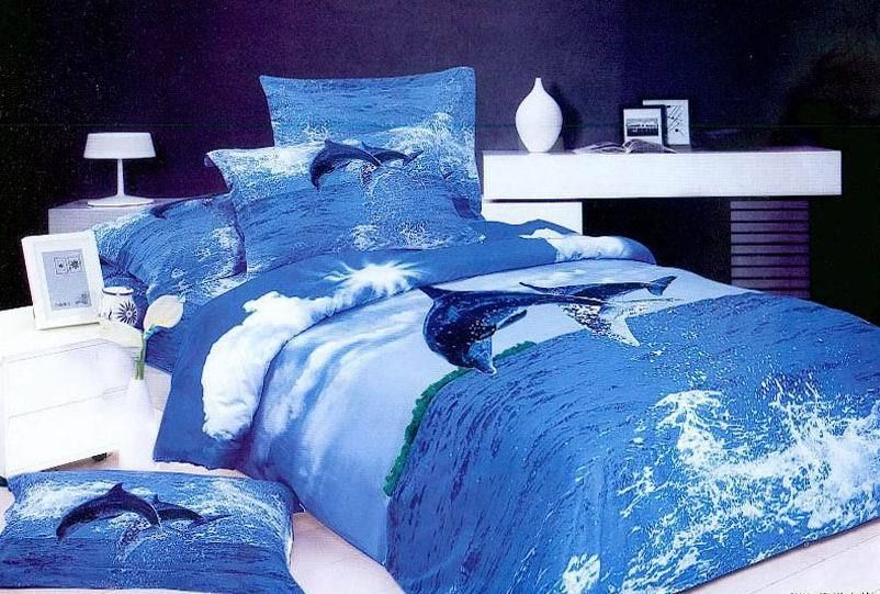 acquista 3d blue dolphin animali bedding set set di stampa dolphin sheet set