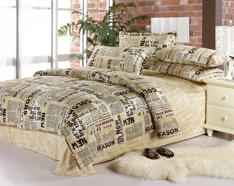 English Newspaper Bedding Comforter Set Queen Size Comforters Sets English Newspaper Bedding Comforter Set Queen Size Comforters Sets Bed Sheet Quilt Duvet Cover Bedspread Bedclothes Bedsheet 100 Cotton Home Texiles