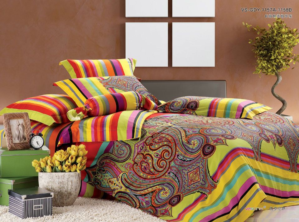 Luxury Egyptian Cotton Bedding Comforter Set Satin King Queen Size