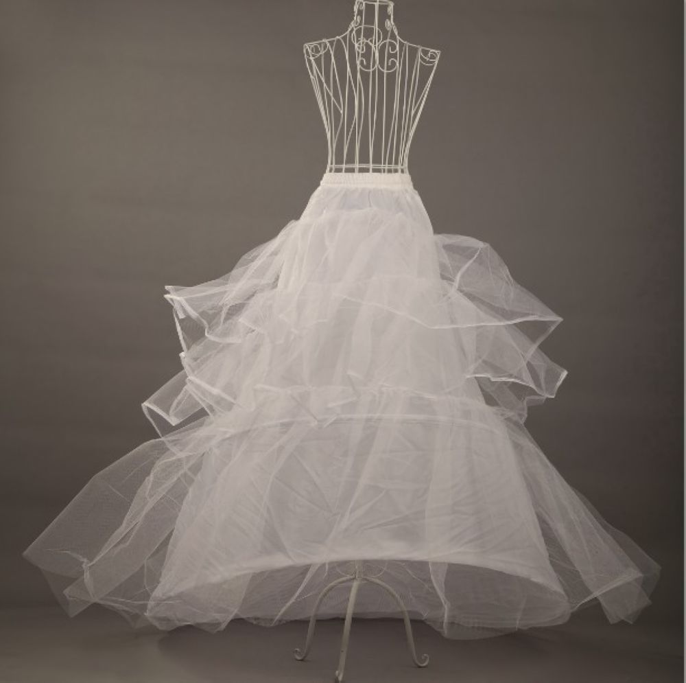 White 6 HOOP PETTICOAT Crinoline SLIP Underskirt BRIDAL WEDDING Dress