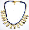 Style de mode Gold plaqué en métal Rope Faux Gem Drop Choker Statement Collier