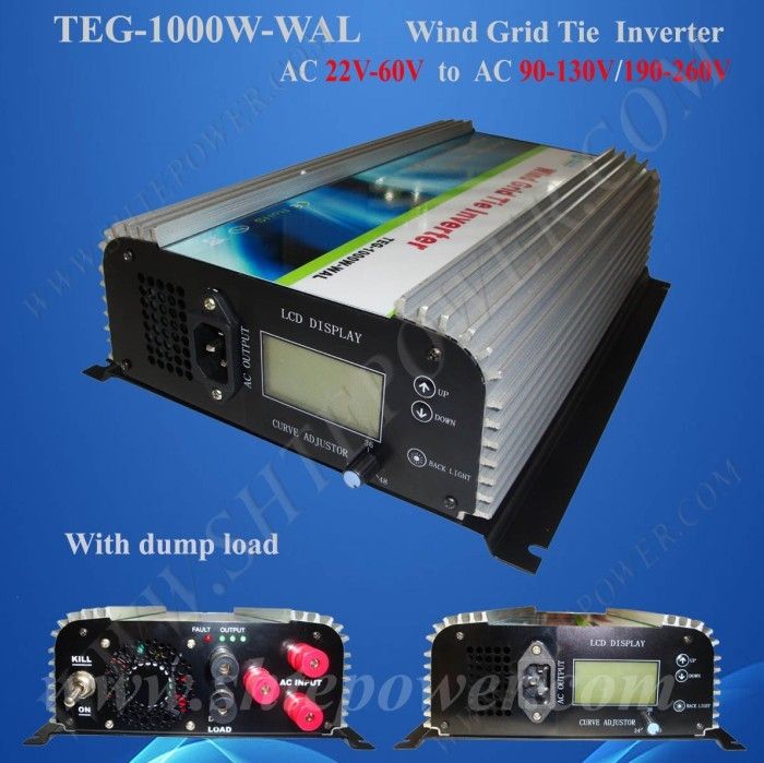 1000w 3 Phase Grid Connect Wind Turbine Inverter 1KW With Dump Load