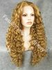 26" Extra Long #27HY/10 Mix Blonde Heat Friendly Lace Front Synthetic Hair Curly Wig