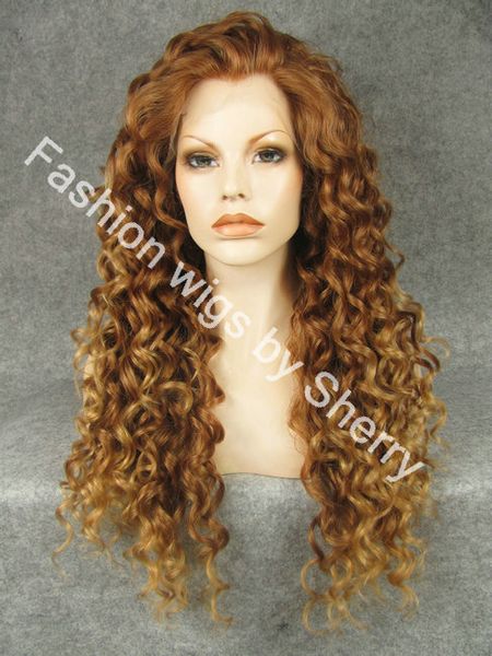 

26" Удлиненная # 30 / 27R Auburn Blonde Mix Тепло Дружественные Синтетический волос фронта шну