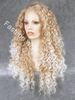 26 "Extra lång # 27hy / 1001 Blond Tip-White Värmevänlig Syntetisk Hair Lace Front Curly Wig