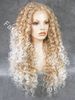 26 "Extra lång # 27hy / 1001 Blond Tip-White Värmevänlig Syntetisk Hair Lace Front Curly Wig