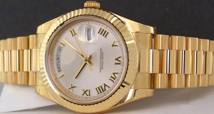 Großhandel – 41 mm President JUMBO 18 K Gold Roman 218238 Automatik-Herrenuhr Herren Wr