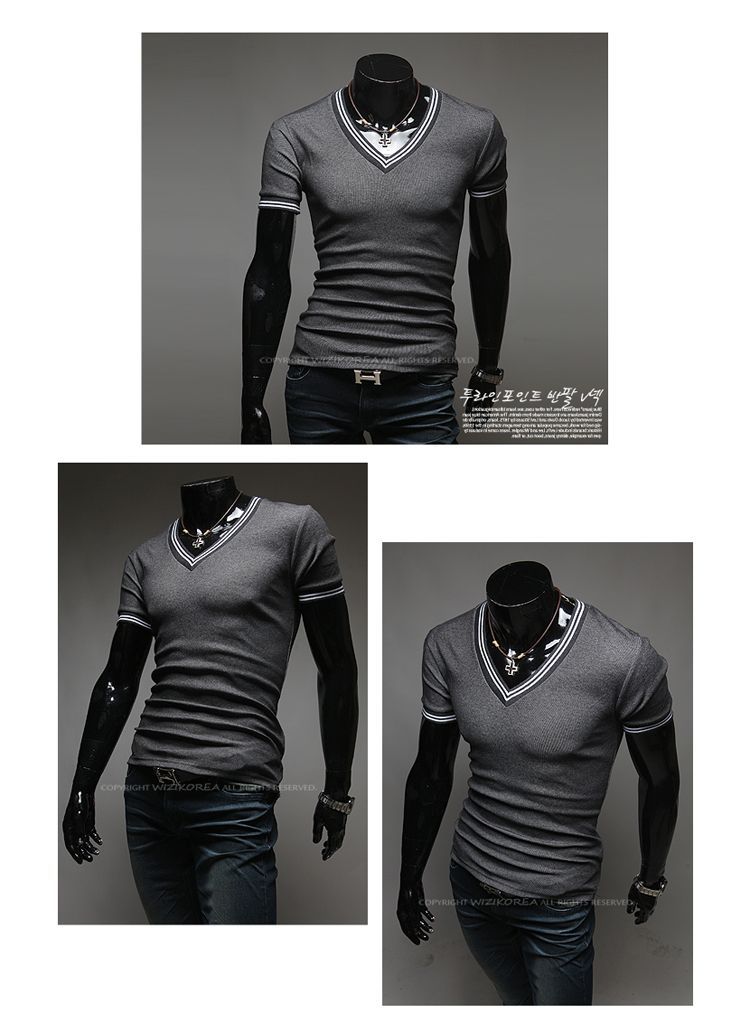 Mens T Shirts2013 Hot Sale Mens Designer Casual V Neck T Shirts Tee ...