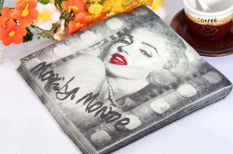2019 Paper Napkins Marilyn Monroe Printing 13inch Wedding Party