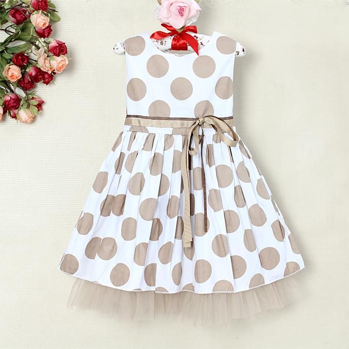 2019 2013 Toddlers Summer Dress Polka Dots 2 Layers Girl Dresses Kids