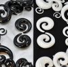 Black and white P32 100pcs mix 8 size 2 color acrylic body jewelry spiral ear taper ear plug